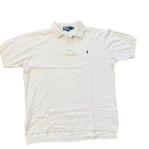 POLO by Ralph Lauren Large Beige Light Brown Short Sleeve Cotton Shirt